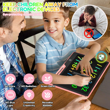 Poperpun 13 Inch Lcd Writing Tablet For Kids, Rechargeable Doodle Board, Erasable Kids Drawing Pad, Learning Toys For Ages3 4 5