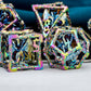 ARUOHHA Hollow DND Dice Set Rainbow Dungeons and Dragons Dice, 7PCS Metal D and D Dice Role Playing Games Polyhedral Dice RPG D&