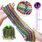 Elefama 200PCS Mardi Gras Beads Necklaces Bulk 33 Inch 7 mm Purple Blue Pink Silver Gold Red Green Mardi Gras Beaded Necklaces G