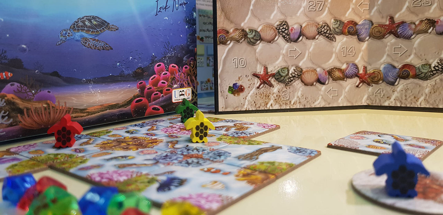 Eco Coral Reef | Strategic Tile-Laying Board Game | Colorful Tile Placement Tabletop Game | 2-4 Players | Playtime 30-60 Min | B