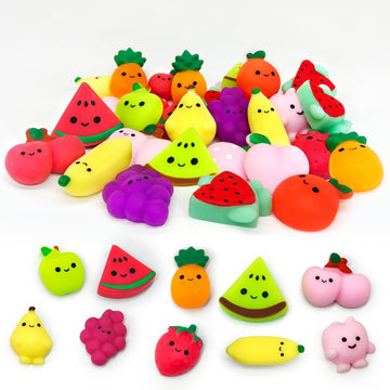 JIAHO 9 Pcs Fruit Squishy Mochi Toys, Kawaii Mini Squishies, Party Favors for Kids, Carnival Prizes, Squeeze Fidget Bulk - Chris