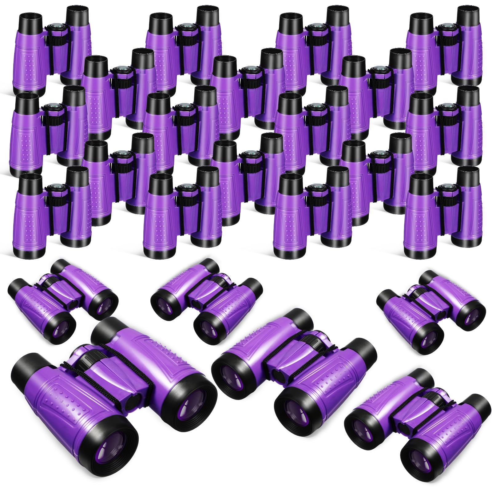 Libima 24 Pcs Binoculars for Kids Educational Compact Kids Binoculars with Neck String Toddler Telescope for Boys Girls Learning Bird Watching Camping Hiking Travel Safaris Birthday Gifts(Purple)