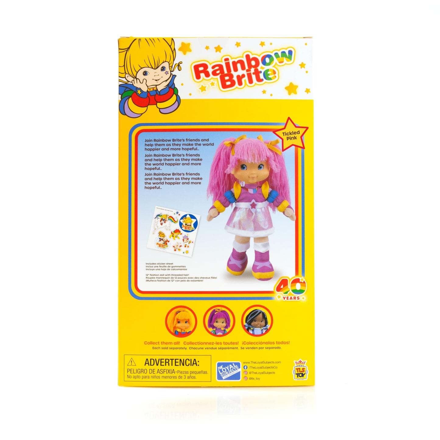 The Loyal Subjects Rainbow Brite 12-inch Tickled Pink Doll - Multicolored Plastic Collectible, Model PLSH12RBPIN01