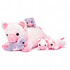 Ikasa Mommy Pig Stuffed Animal Mom And Baby Plush Toy,Cute 16' Soft Small Fluffy Mama Family Set Toys With Little Mini Babies,Gifts For Kid