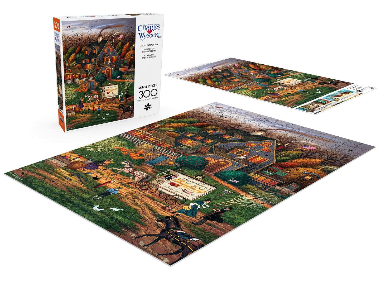 Buffalo Games - Charles Wysocki - Secret Passage Inn - 300 Piece Jigsaw Puzzle For Adults -Challenging Puzzle Perfect For Game N