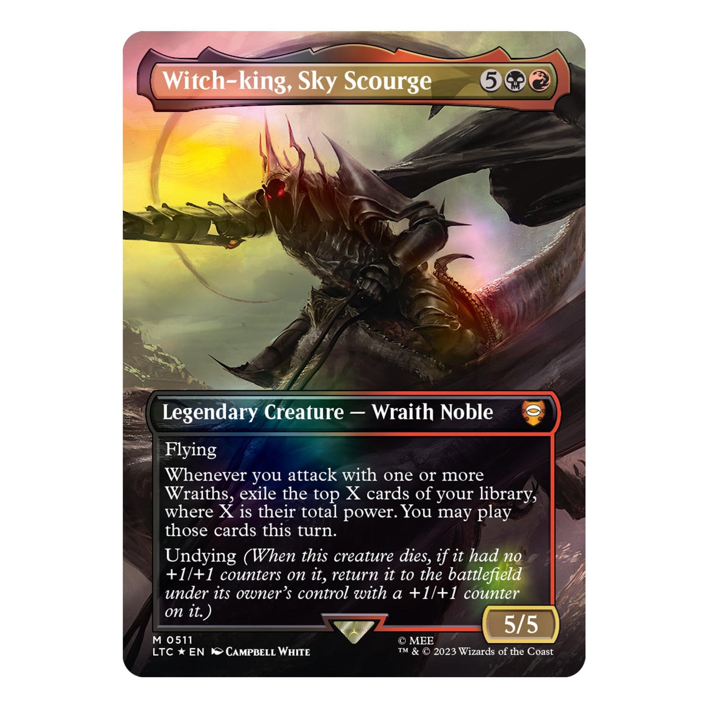 Magic The Gathering Scene Box - Flight of The Witch-King, 6 Scene Cards, 6 Art Cards, 3 Set Boosters, Multicolor, Model D34860000