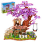 Jojo&Peach Cherry Blossom Garden Building Set With Led Light, Friends Flower House Bonsai Tree Model Sets For Kids, Easter Gift