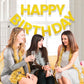Litaus, Gold Glitter Happy Birthday Banner - Pre-Strung, 9 Ft, No Diy | Birthday Decorations | Happy Birthday Sign For Birthday