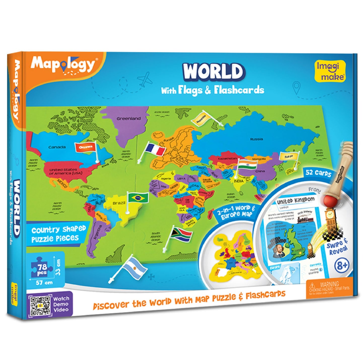 Imagimake Mapology World Flash Cards | Educational Toy Age 7+