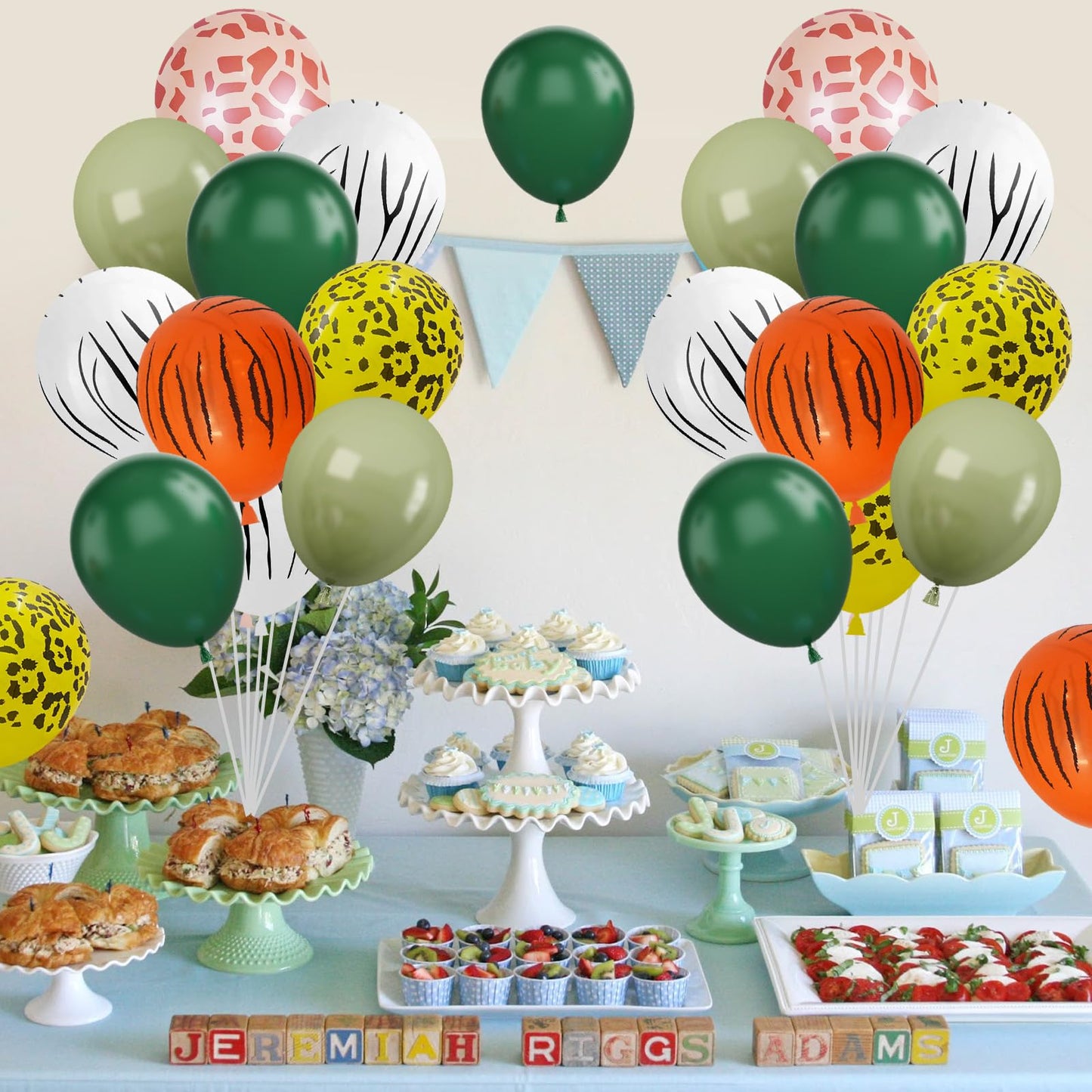 Jungle Balloons, 12 Inch Jungle Safari Balloons Animal Print Balloons Sage Green Olive Green For Jungle Safari Theme Party Decor