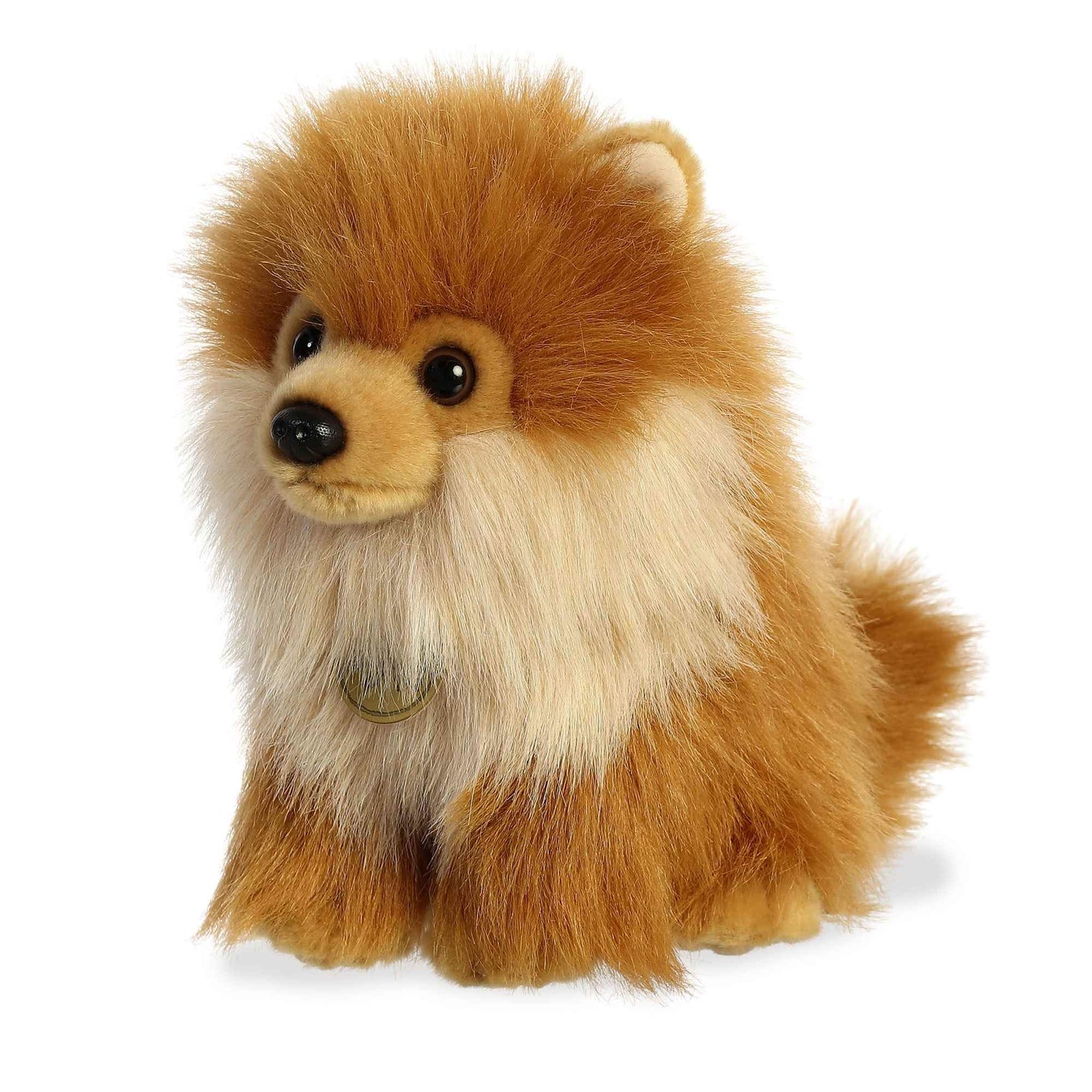 Aurora® Adorable Miyoni® Tots Pomeranian Pup Stuffed Animal - Lifelike Detail - Cherished Companionship - Brown 9 Inches
