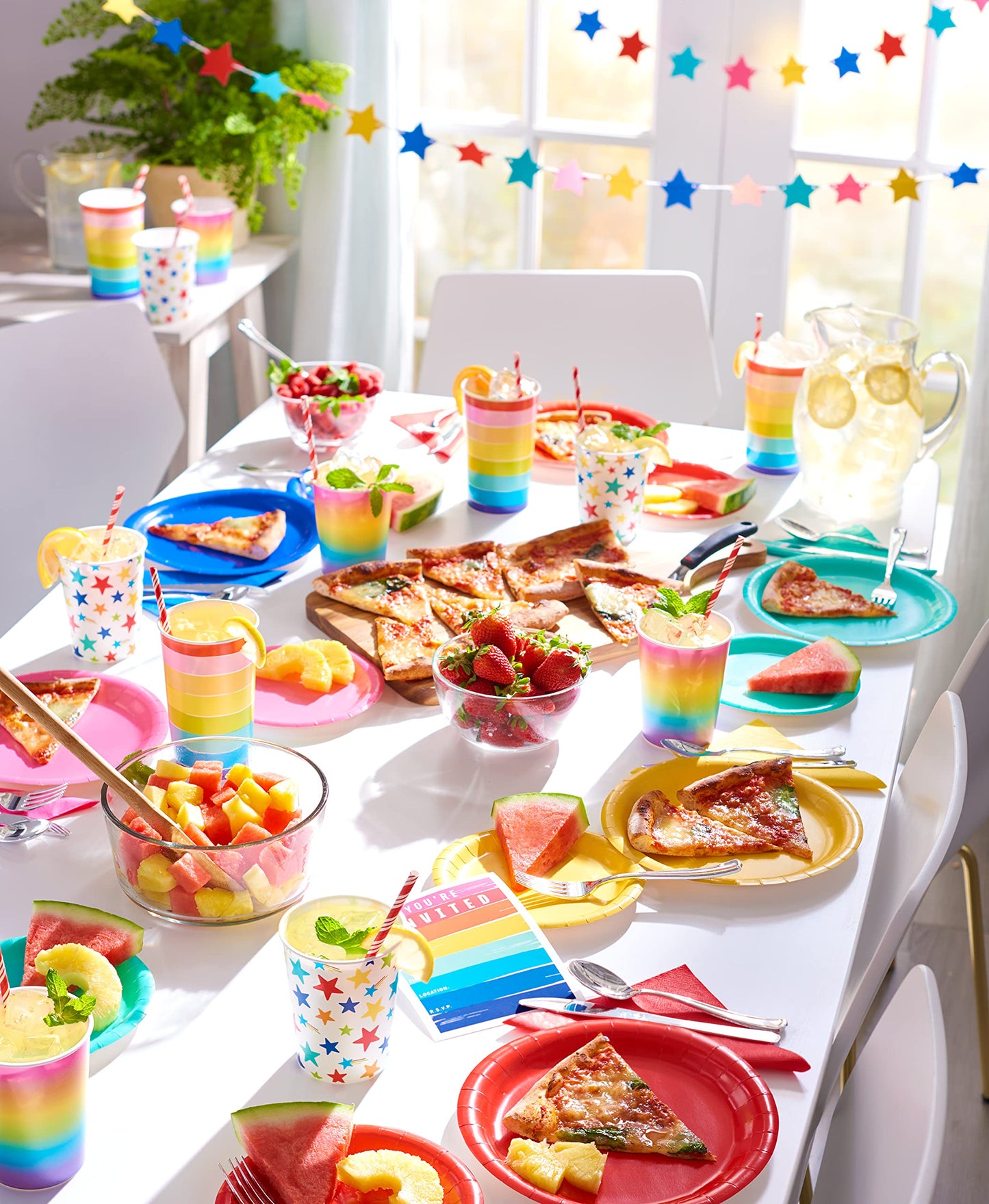 American Greetings Rainbow Party Supplies, Star 16 oz. Cups (8-Count)