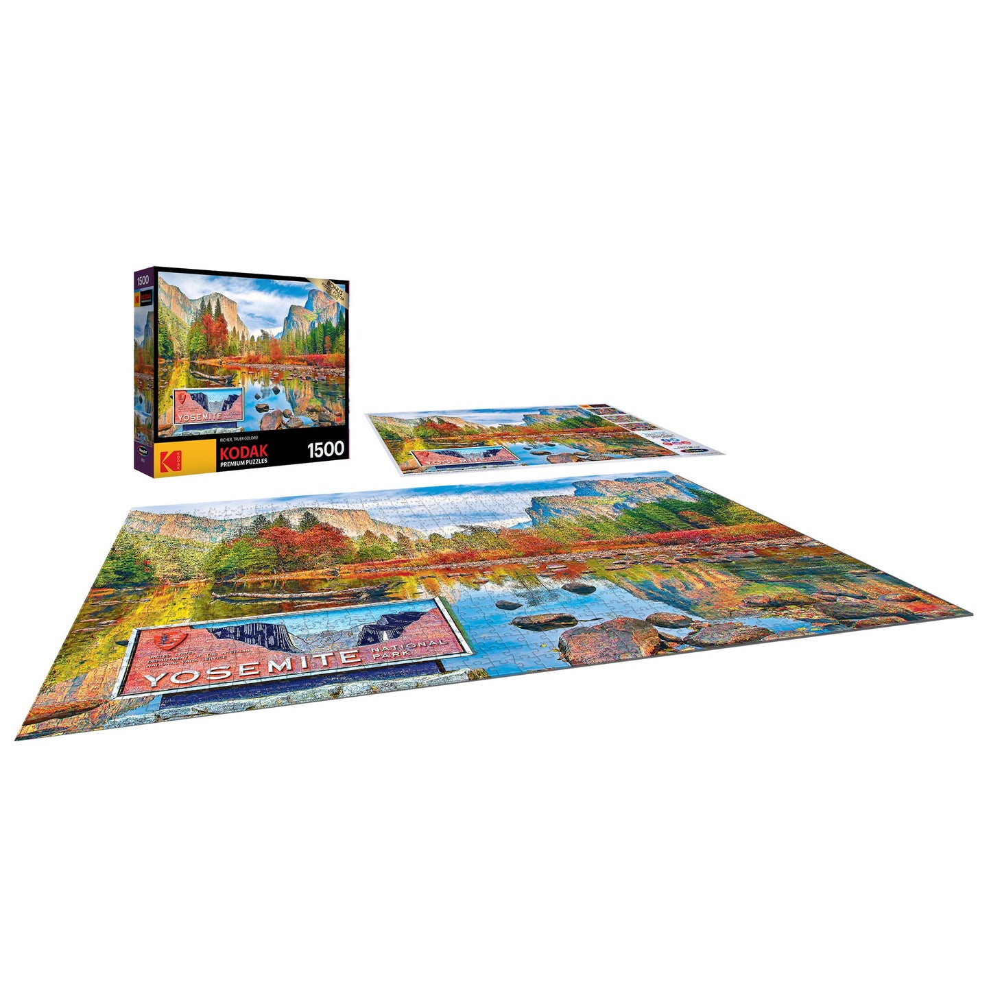 RoseArt - Kodak Premium - El Capitan and Merced River in Autumn, Yosemite National Park - 1500 Piece Jigsaw Puzzle for Adults