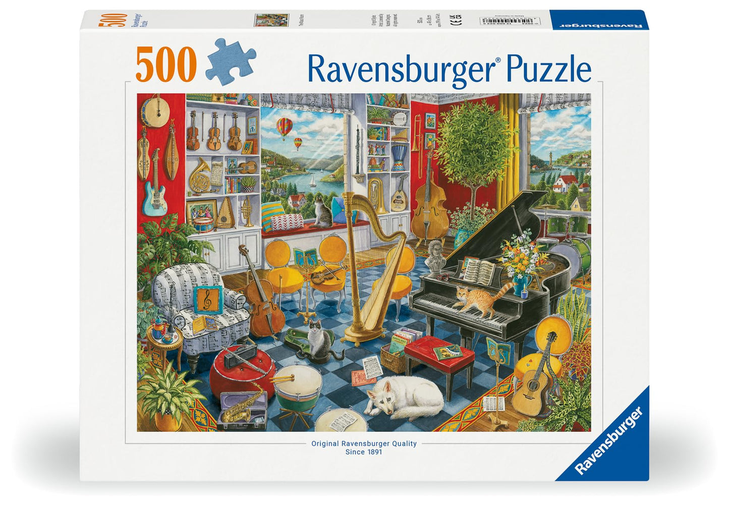 Ravensburger Music Room Jigsaw Puzzle - 500 Pieces, Cardboard, Multi - Ideal for Adults & Kids, Model 12000022