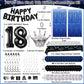 18Th Birthday Decorations For Boys, 73Pcs Blue Black Happy 18Th Birthday Decorations For Girls, 18 Years Old Birthday Balloons B