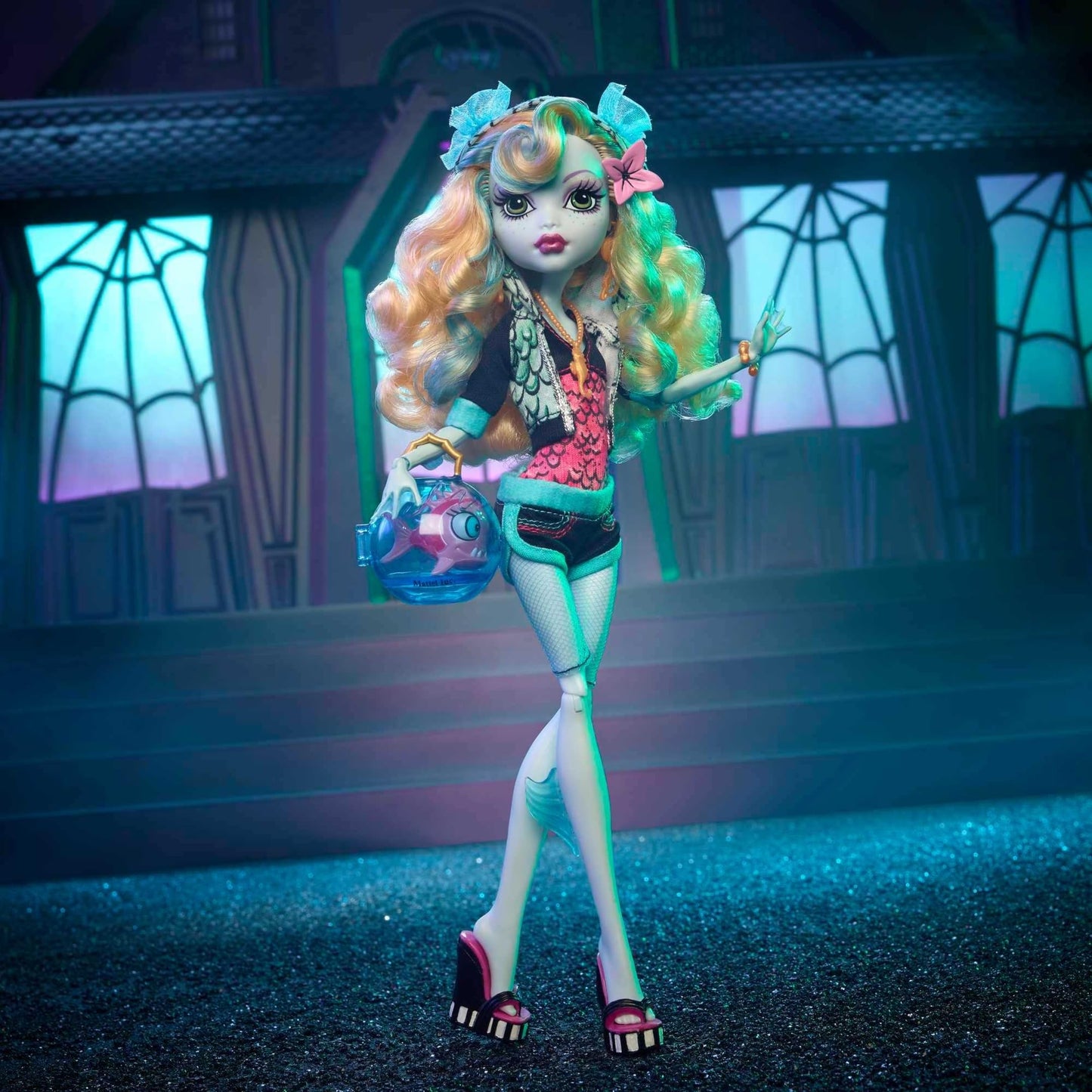 Monster High Lagoona Blue Reproduction Doll Wearing Original Fashion & Shoes With Pet, Display Stand & Accessories, 10-5-Inch Co