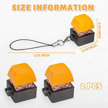 Byhoo 2 PCS Aluminum Alloy Keyboard Fidget, Lightweight Keyboard Clicker Fidget, Silent Mechanical Keycap Fidget Toy for Library