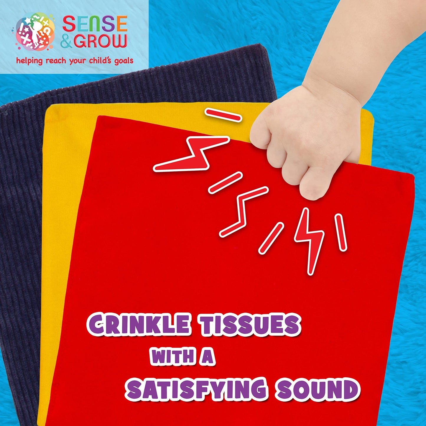 Sensory Pull Along Baby Tissue Box - Montessori Toy For 6-12 Months+