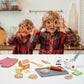 PairPear Gingerbread House Baking Playset - 29-Piece Wooden Christmas Kit for Kids - Educational Pretend Play Food, Child-Size
