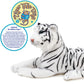 TigerHart 17 Inch White Tiger Stuffed Animal Plush - Multicolor Foam Skull