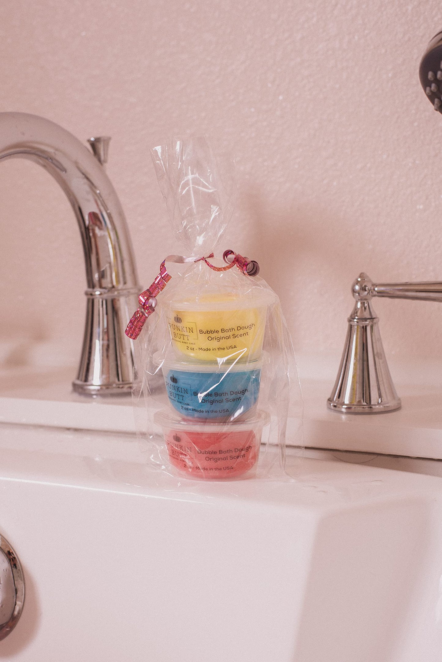 Punkin Butt Bubble Bath Dough - Natural Handmade Moldable Soap for Colorful Sensory Play at Bath Time