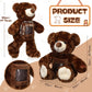 Leyndo Bear With Voice Recording Remembrance Stuffed Animal With Picture Recordable Messages Memorial Toy For Baby Shower Birthday Gift, Recording Gifts(Dark Brown, 18 Inch)