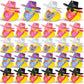 Hanaive 24 Sets Disco Cowboy Rubber Duck with Light up Mini Holographic Space Hat Scarf Sunglasses Cute Bath Rubber Duck Bathtub Accessories Toy Baby Shower Birthday Christmas Supplies (Bright Neon)