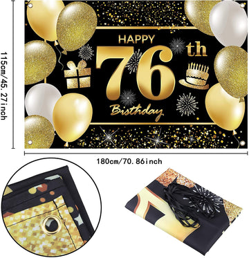 76Th Happy Birthday Banner Birthday Decorations For Men Birthday Party Decorations Birthday Backdrop