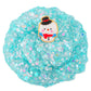 Snowman Glitter Blue & White Sequins Slime - Good Stretchy Crunchy Sensory Toy, Party Favors for Kids, Girls & Boys Gifts for Bi