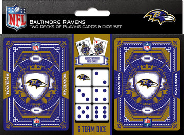 Baltimore Ravens NFL 2-Pack Playing Cards & Dice Set - enhanced Quality  Educational  and Fun Activity for Kids and Families - Great Gift Idea for Holidays  Birthdays  and Everyday Playtime