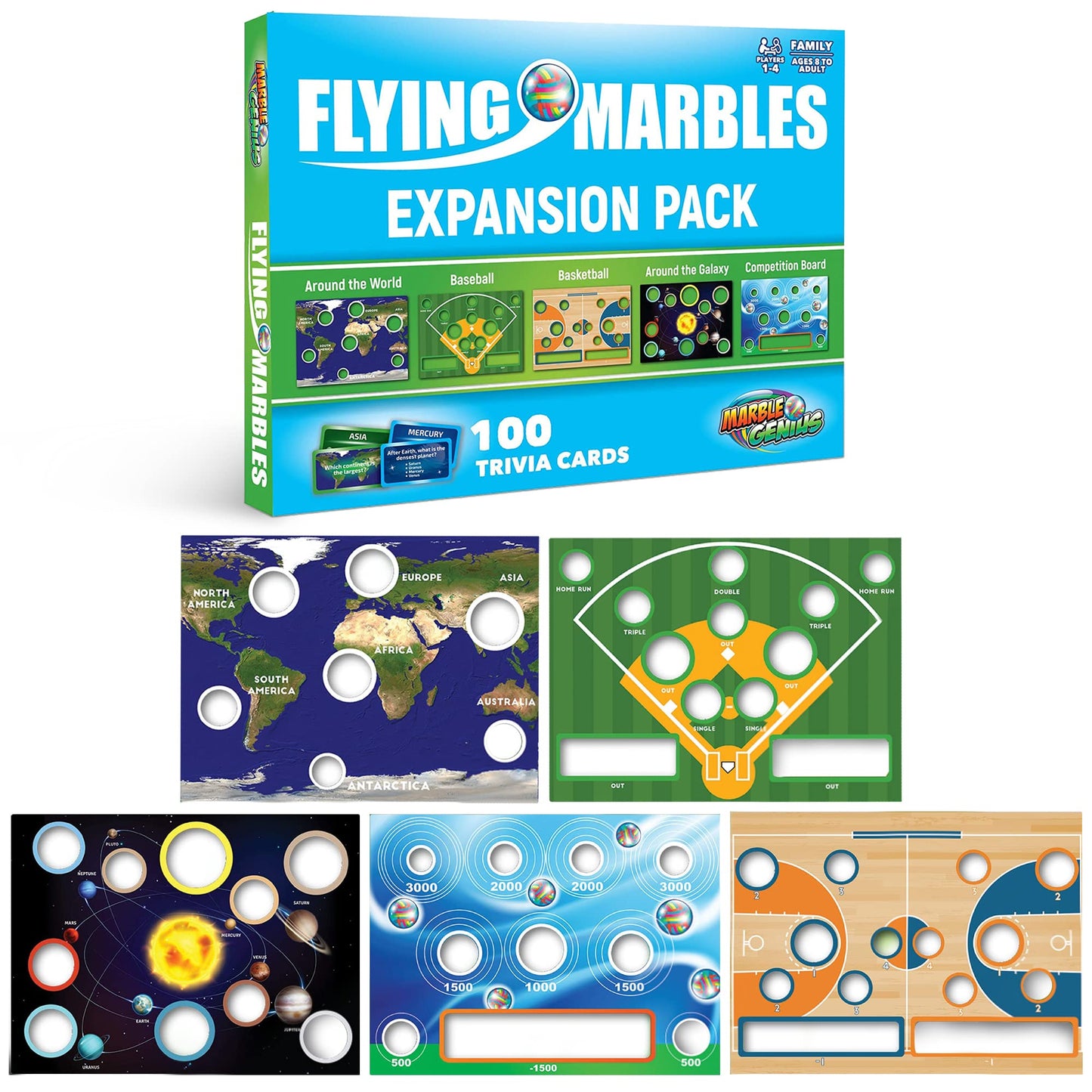 Marble Genius Flying Marbles Action Game - Family Table Game, Experience The Thrill Of Racing, Includes An App With Additional C