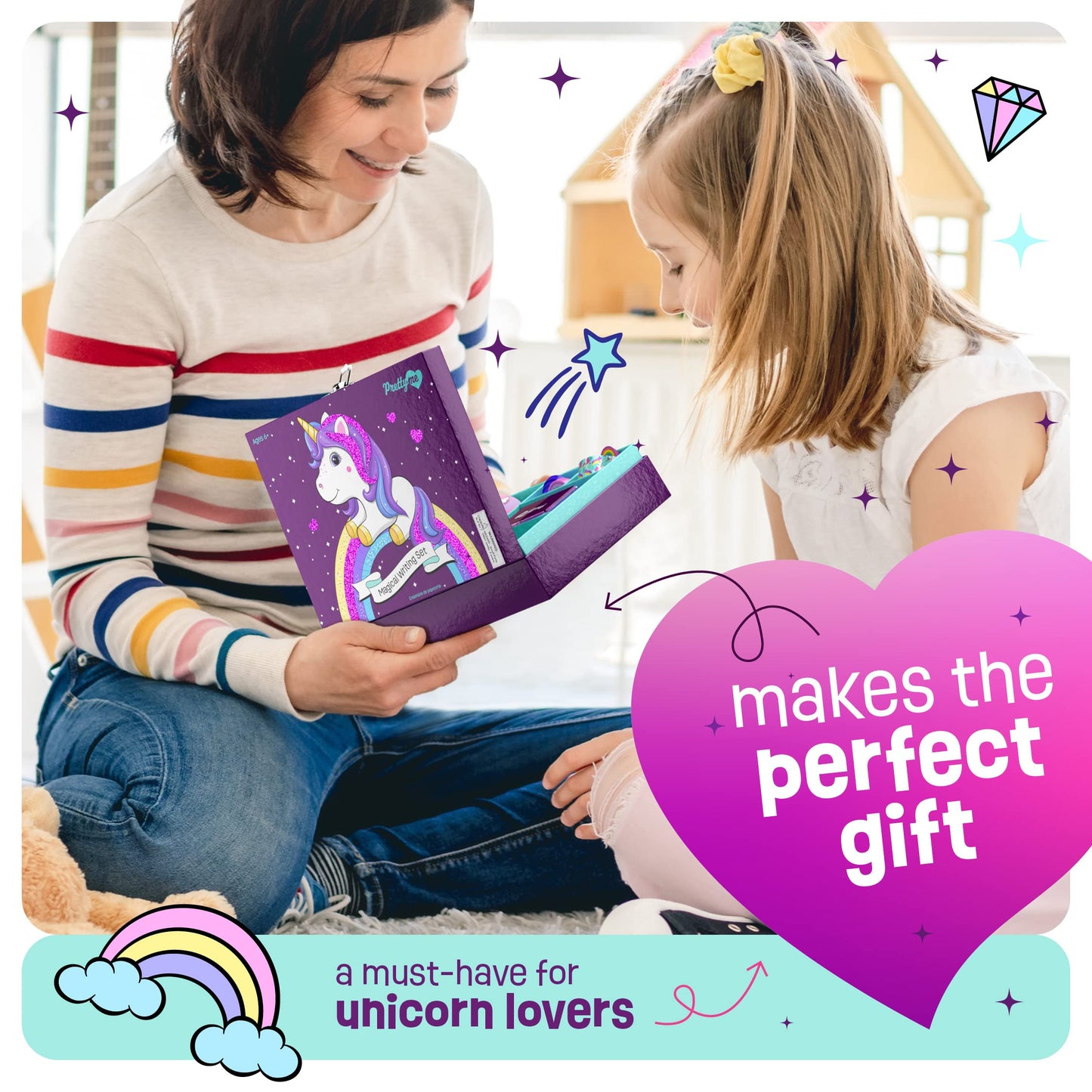 Pretty Me Unicorn Stationery Set - Art Kit for Kids, Small, Multi-Color - Perfect Birthday Gift for Girls Ages 6-12