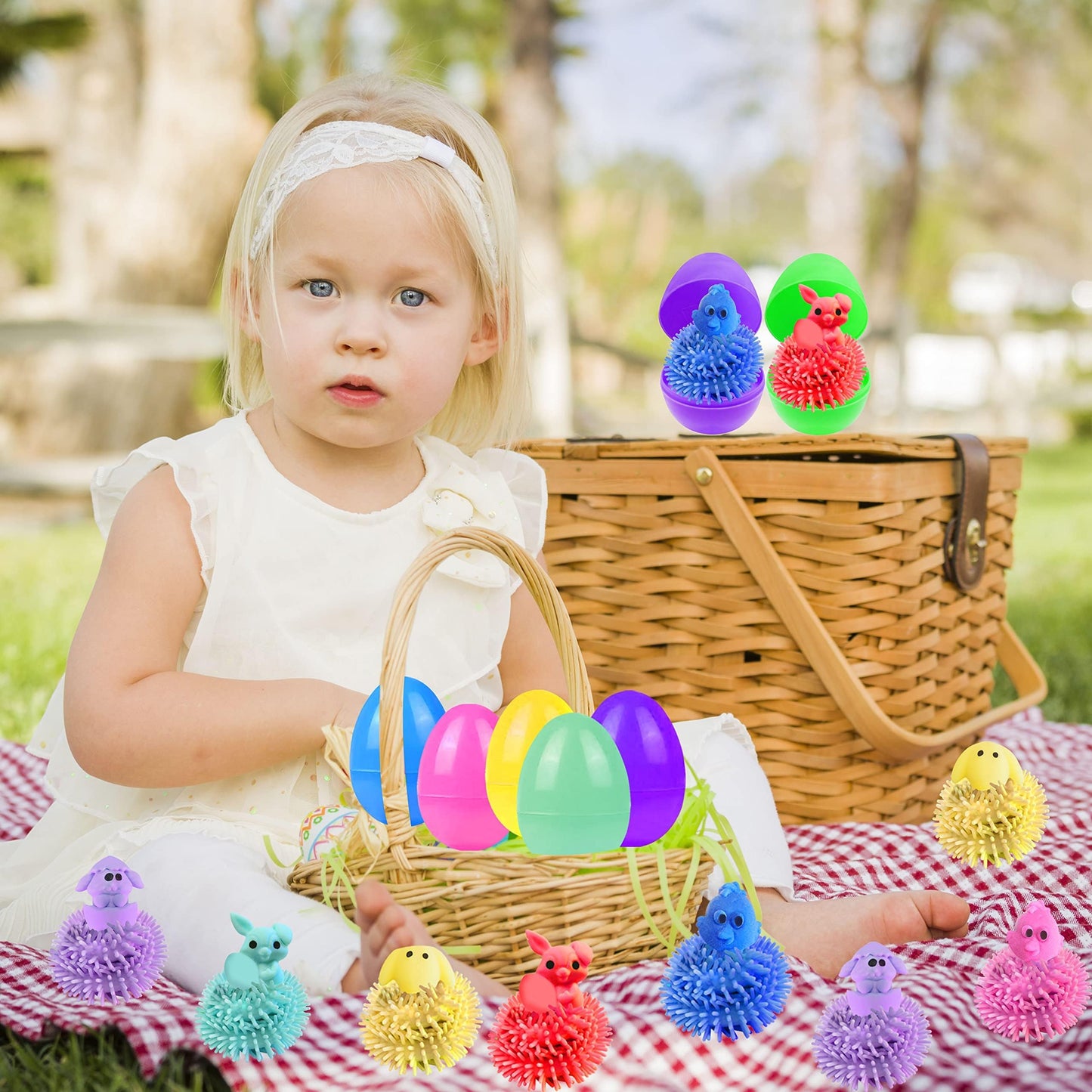 24 Pack Prefilled Easter Eggs With Bunny Stretchy Strings Sensory Fidget Toys Inside Great For Kids Aduts Toddlers Easter Basket