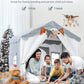 Besrey Kids Tent, Kids Playhouse 2 In 1 With Padded Mat And Lights, Large Play Tent With 2 Doors & 4 Windows, Kids Play Tent Indoor & Outdoor, Toddler Tent For Kids, 51' X35' X 51' (Gray)