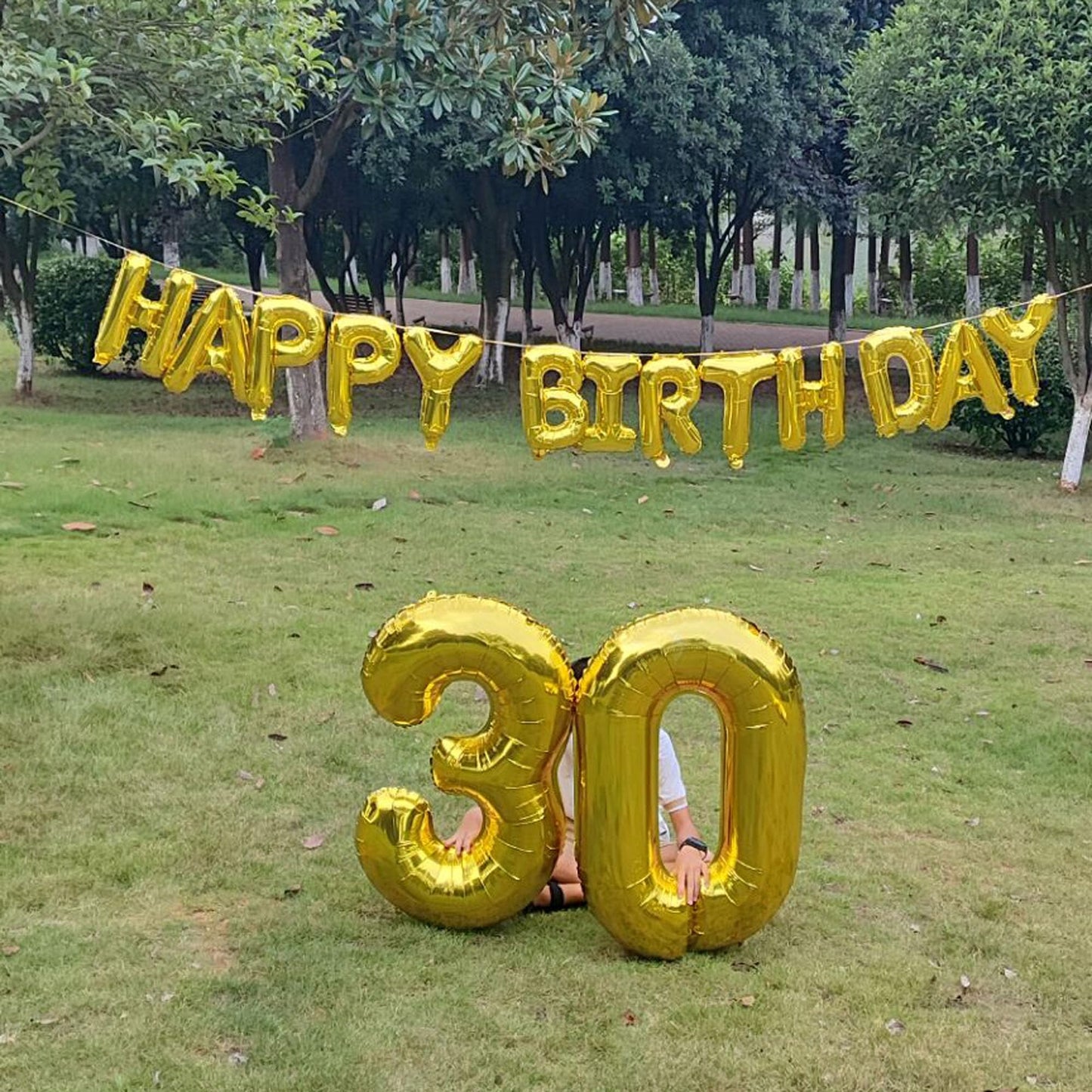 Shuntai 30Th Birthday Decorations For Him Her 30 Balloon Numbers Gold Jumbo Number 30 Foil Mylar Digital Balloon With Gold Lette