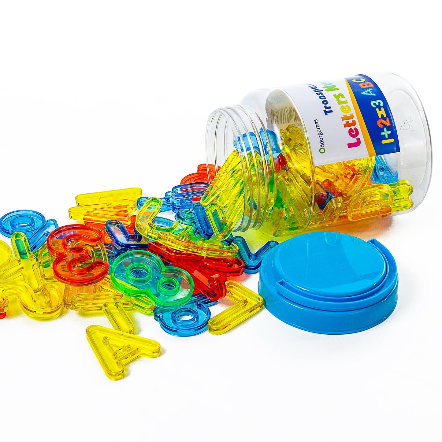Odoorgames 66 Pcs Translucent Letters And Numbers - Light Table Toys, Manipulatives And Accessories For Enhanced Learning & Fun