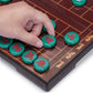 Yellow Mountain Imports Xiangqi Magnetic Travel Chess Set - 12.8" Brown Board with Jade-Colored Pieces, Model XX-CC001-A