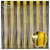 Melsan Foil Curtain Tinsel Backdrop - 3.2ft X 8ft Black and Gold Fringe Curtain Photo Streamers Backdrop for Halloween, Graduati