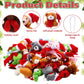 Poen 200 Pcs Mini Christmas Stuffed Animals Bulk Mini Plush Christmas Tree Hanging Decorations Plush Key Chain Animal Toy Set Sm