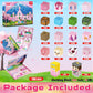 Magnetic Blocks - 100PCS Magnetic Building Block for Kids, Pink Princess Castle Magnet Cubes Sets, Princess Toys for Girls Ages