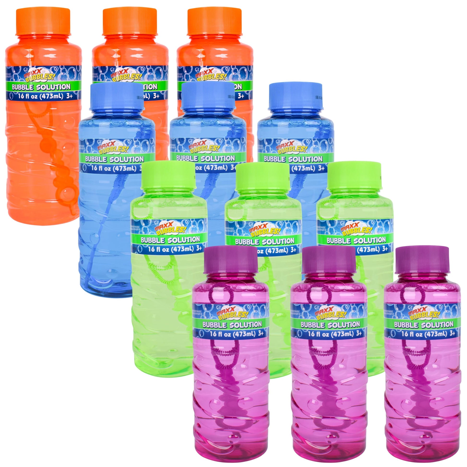 12 Pack Of 16Oz Bubble Solution Bottles, Bubble Refill For Tiki Torch And Bubble Machines, Non Toxic Bubble Solution 192 Oz