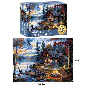 Puzzles For Adults 500 Pieces Puzzle Coutryside Jigsaw Puzzles For Adults Kids Autumn Puzzle Family Challenging Puzzle Games Great Gift Unique Brain Teaser For Puzzle Enthusiasts, 20.5 X 15