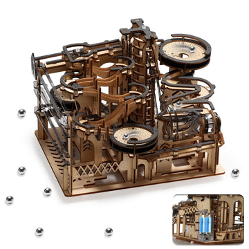 Sainsmart Jr. 3D Wooden Puzzles For Adults, Electric Marble Run Building Kit, Wooden Model Kits Spaceport, Creative Gifts For Teens Ages 14+ (Galaxy Walk)