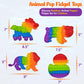 Animals Pop Fidget Toys Set  Silicone Rainbow Dinosaur Popper Fidget Set for Children  Sensory Squeeze Toys Stress Reliever Tool for Kids mature-themed ADHD Lion  Tiger  Horse and Duck 4 Pack