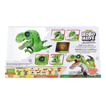 Robo Alive Attacking Green T-Rex Battery-Powered Robotic Toy By Zuru, Dinosaur Toy, Birthday Gift For Boys 3 Years Old And Up