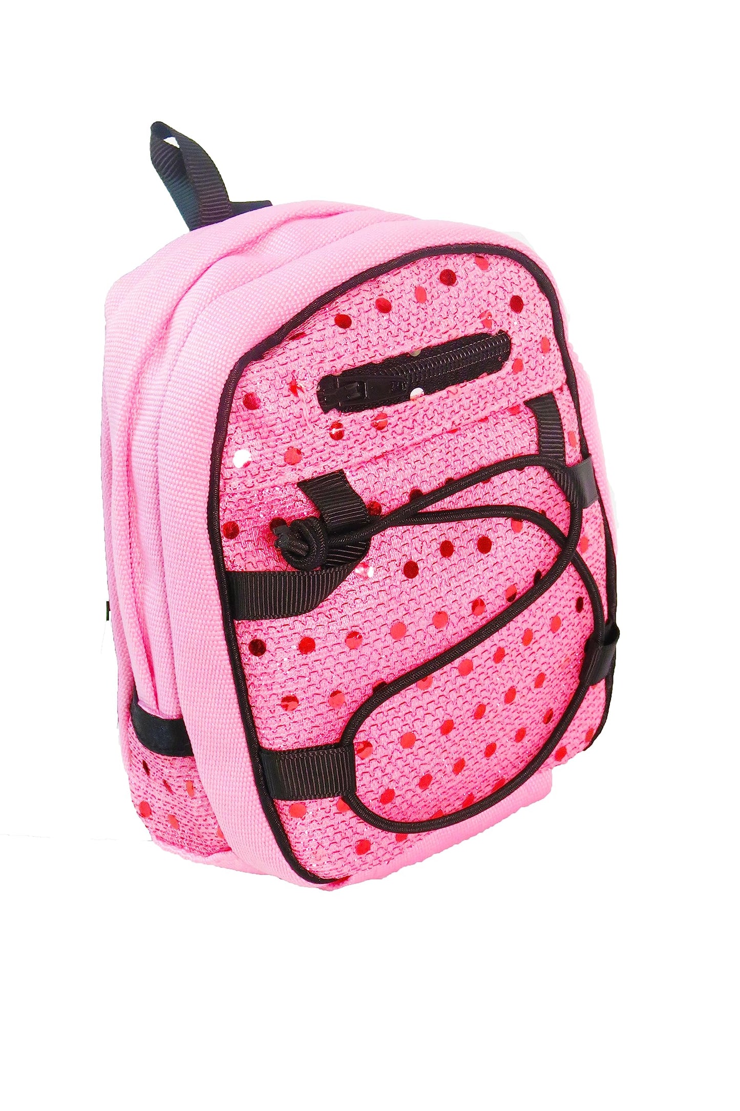 American Fashion World Doll Pink Sequin School Backpack for 18-Inch Dolls | enhanced Quality & Trendy Design | Dolls Accessories for Popular Brands