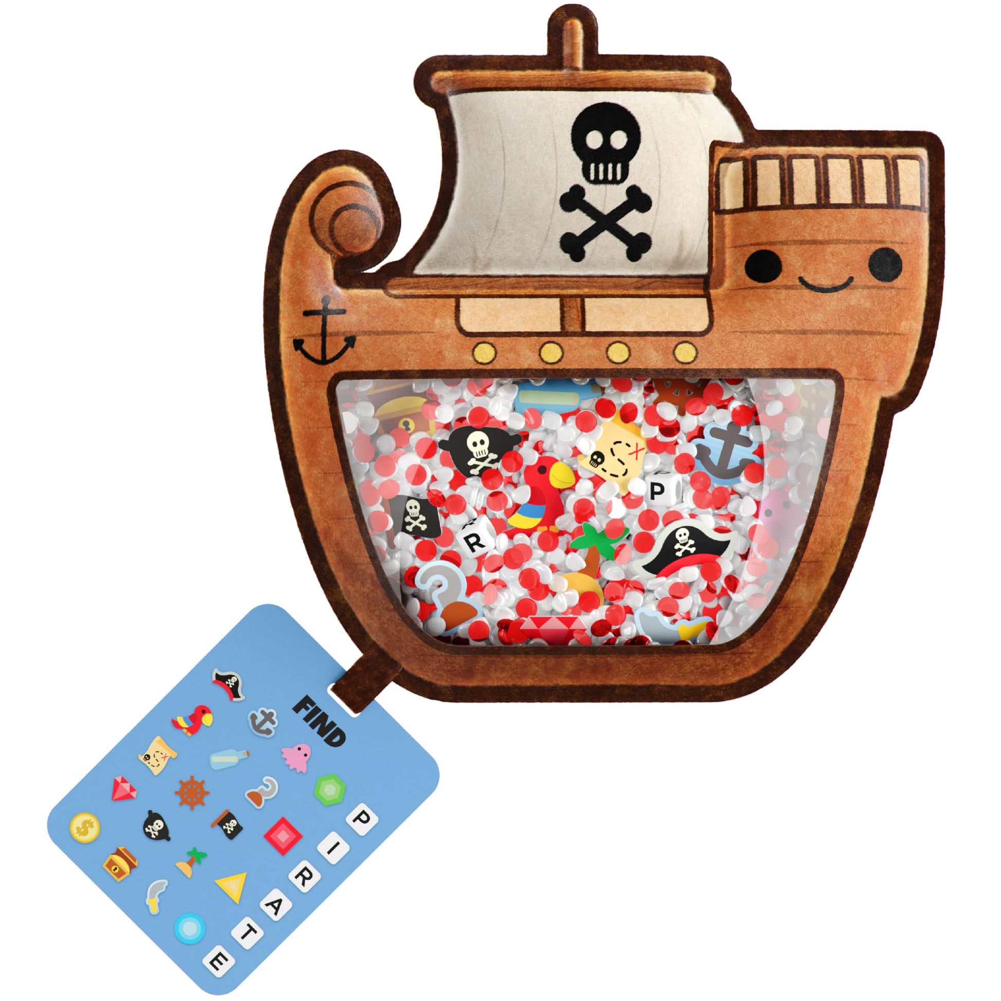 Bizyboo - The Original Seek & Find Plush - Hidden Object Search Problem Solving Educational Matching Game For Kids 2 And Up (Blackbeard)