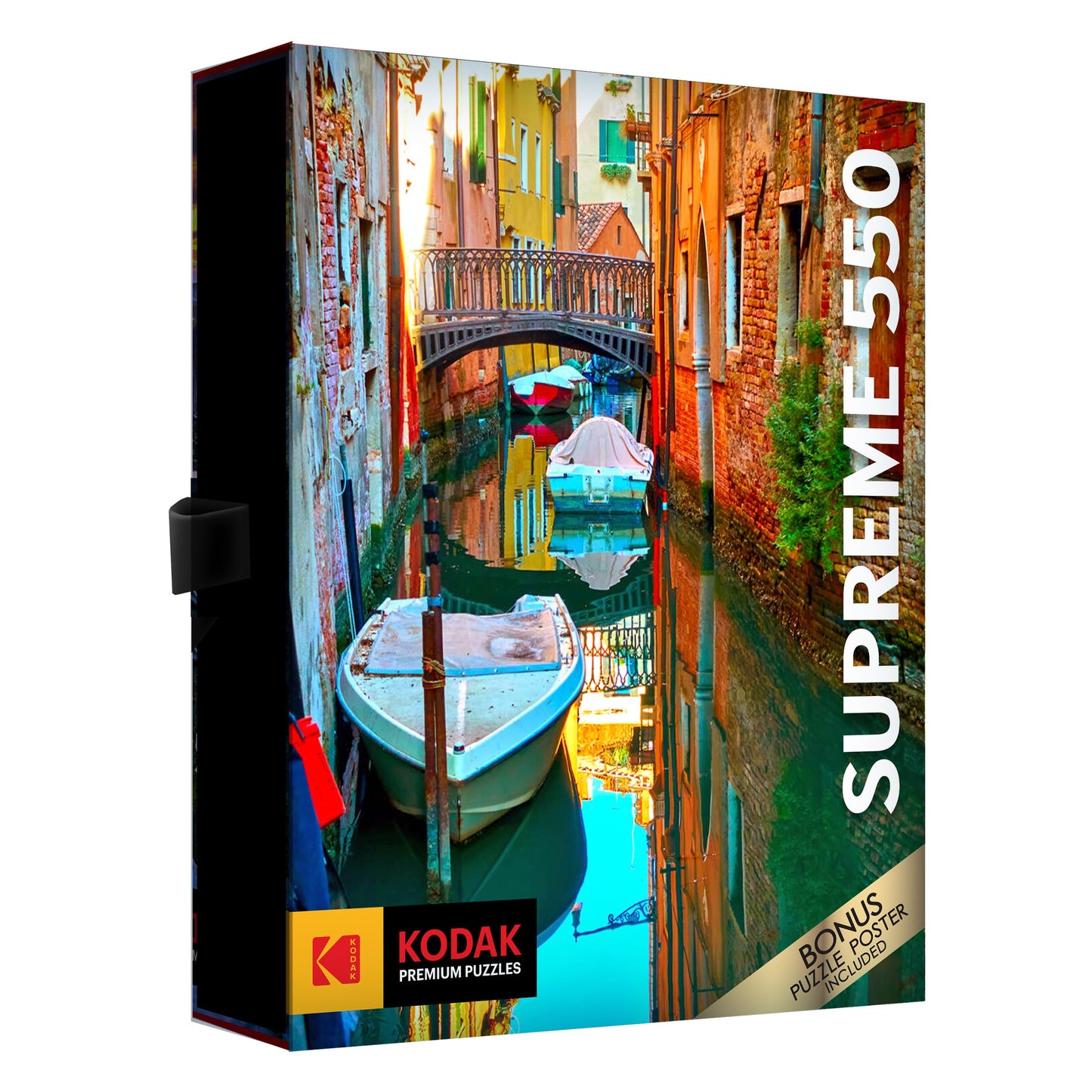 Roseart - Kodak Supreme Premium - Pretty Canal With Small Bridge And Motorboats - 550 Piece Jigsaw Puzzle For Adults