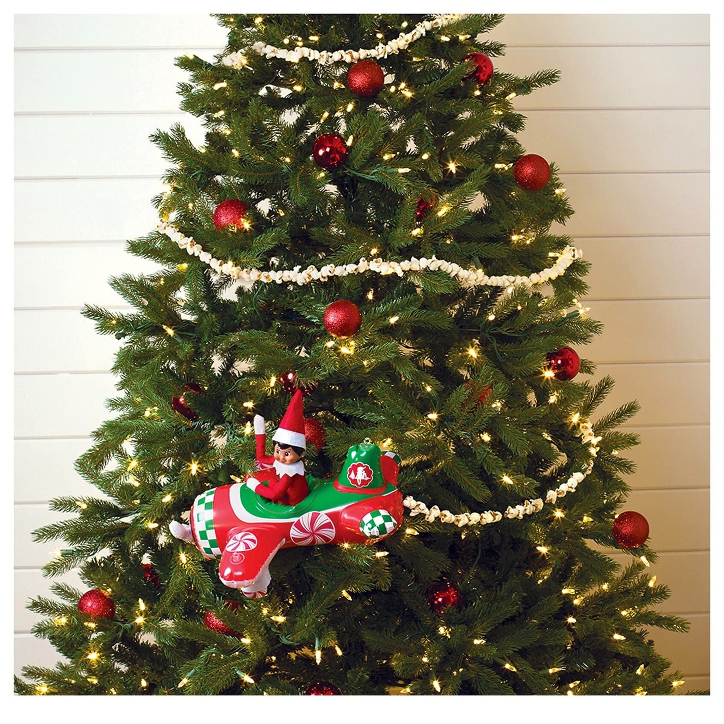 The Elf on the Shelf Peppermint Plane Ride - Inflatable Plane for Scout Elves - Multicolor - Model SEAPPLANE - Official Holiday Decor