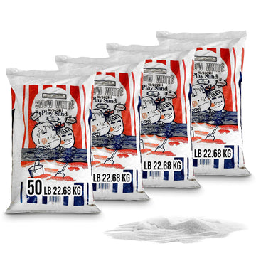 Us Silica 50 Pound Bag Snow White Play Sand For Sandboxes And Sand Tables At Parks, Homes, And Daycare Centers, White (4 Pack)